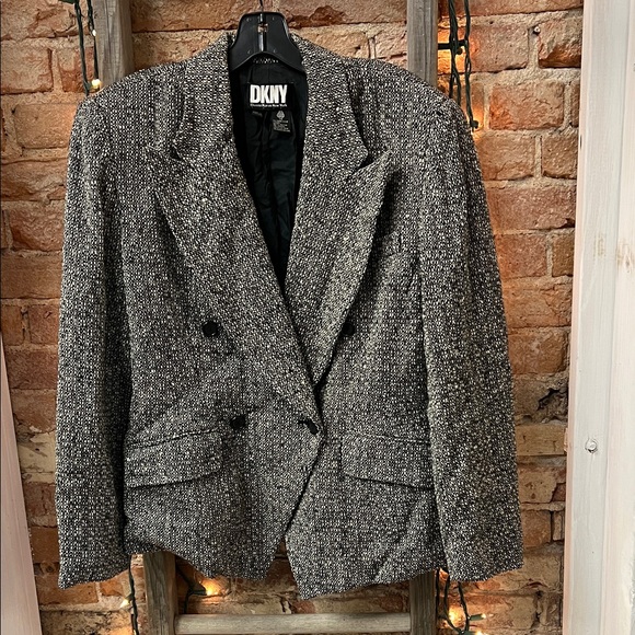 Dkny Jackets & Blazers - DKNY Black and Gray Wool Blazer